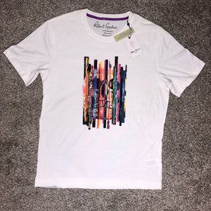 New Robert Graham Skull Short Sleeve Classic Fit White T Shirt